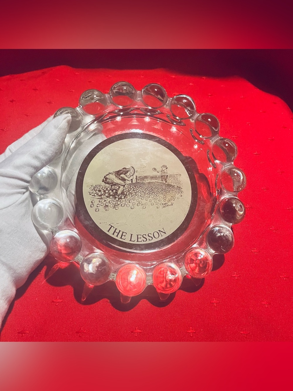 Vintage Mid-Century "Boopie" bubble-edge glass ashtray by Thought Factory